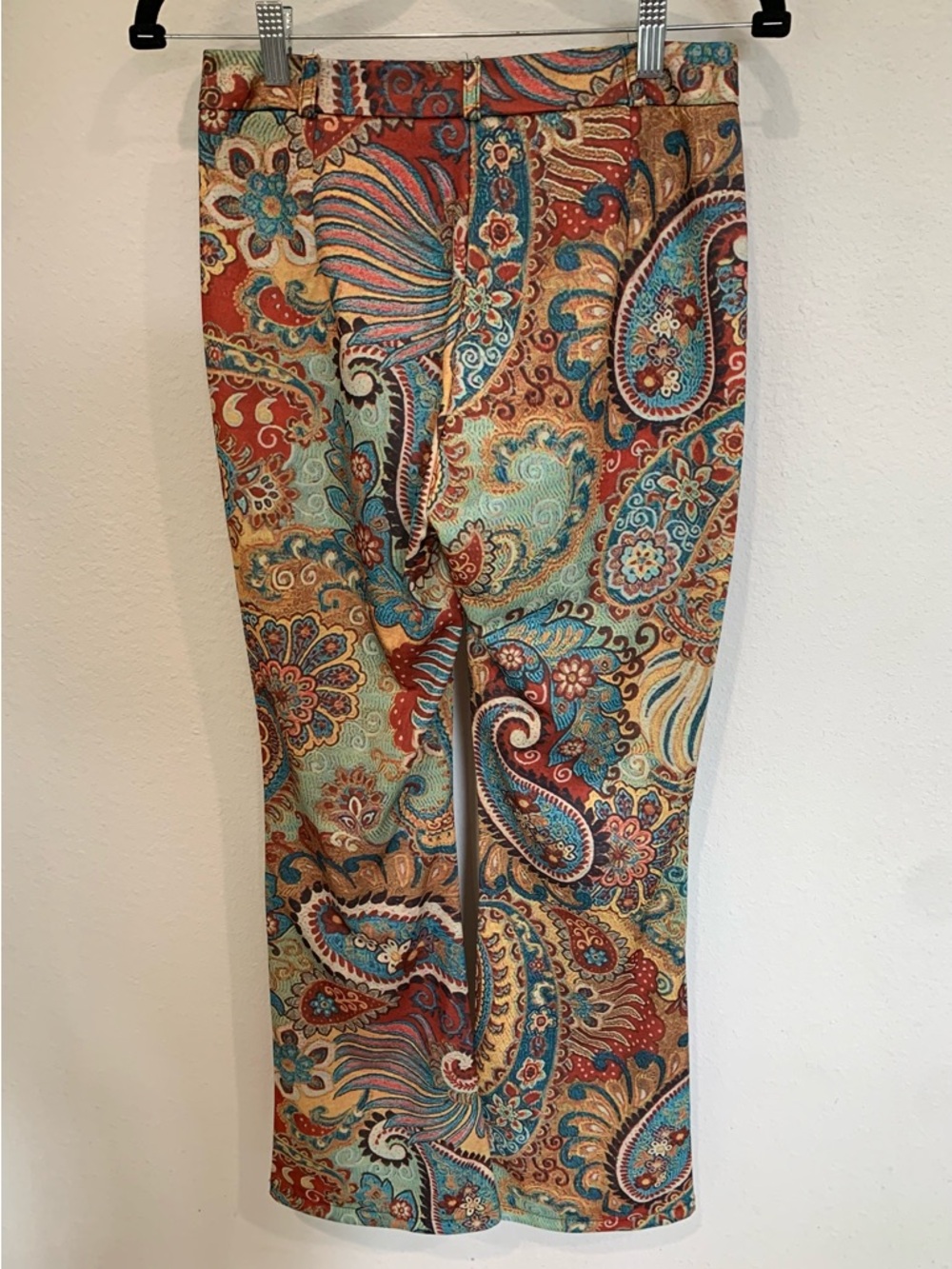 High-waisted Paisley Flare Retro Boho Festival Pants, Vintage inspired Coachella - Picture 2 of 10